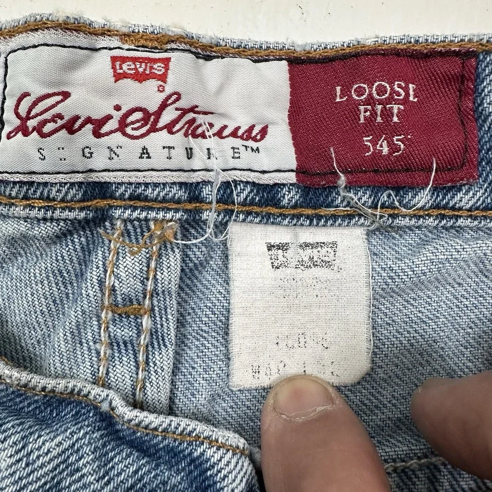 VTG Levi's 545 Loose Fit Jeans Men Fits 36x32 Blue‎ Brown Tab 90s Light Wash USA